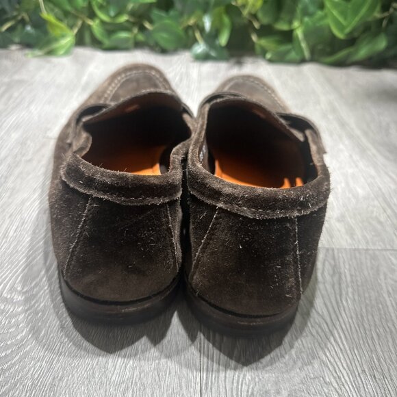 Santoni Fatte a Mano Made in Italy Chocolate Suede Penny Loafers Mens Size 12 main image 7